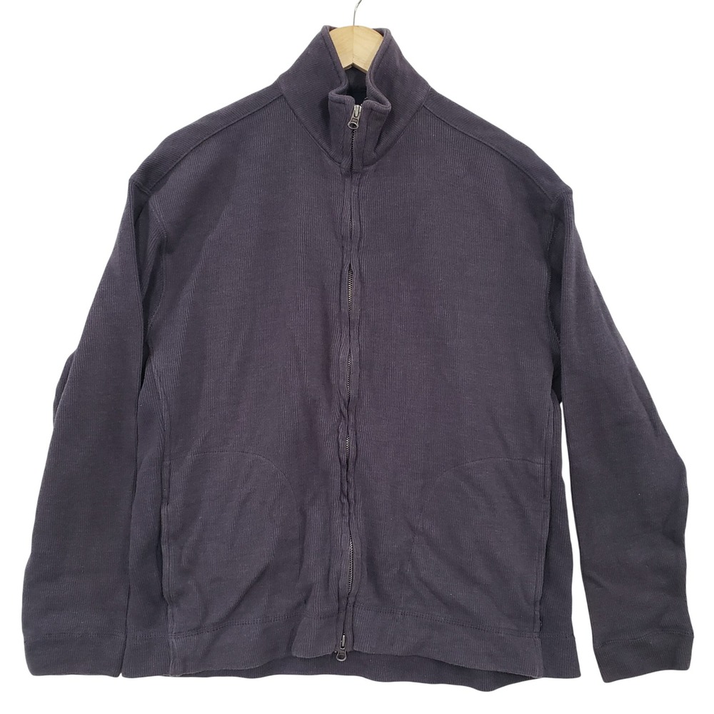Dockers Mens Full Zip Jacket Sweater Size S Small 100% Cotton Ribbed Knit Navy‎